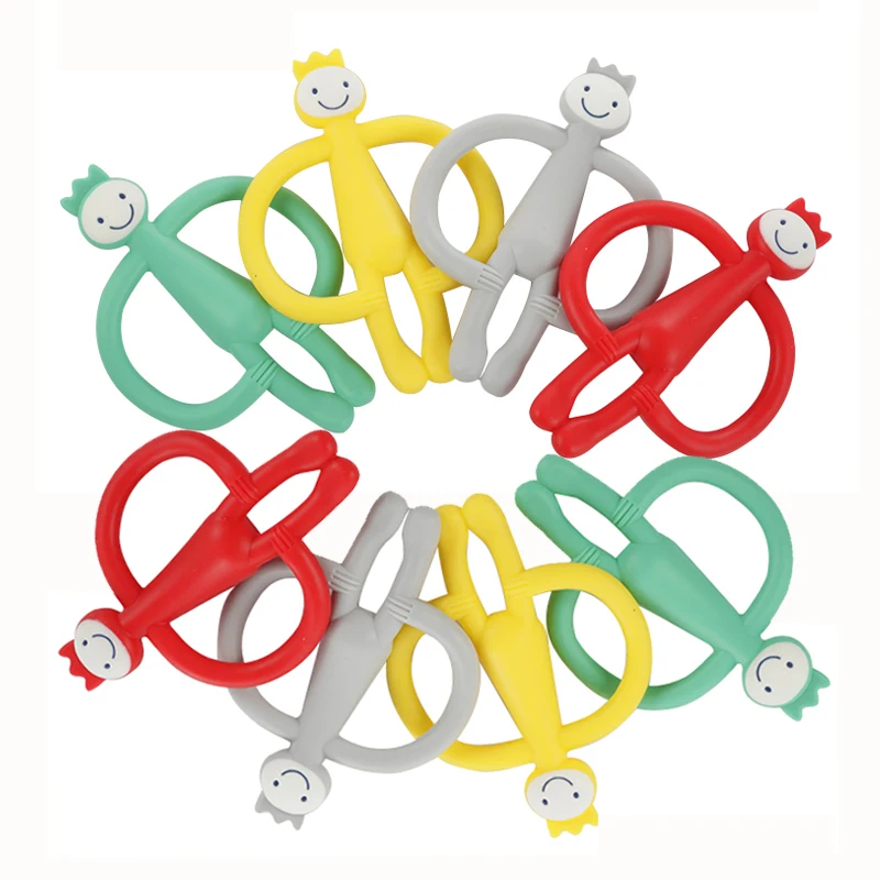 food grade silicone baby monkey teether modern bpa free toys Comfort Chewing Sensory Training Soothing