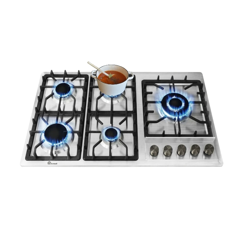 Well home appliance propane methane available used gas cooktop corner 5 burner gas stove hob