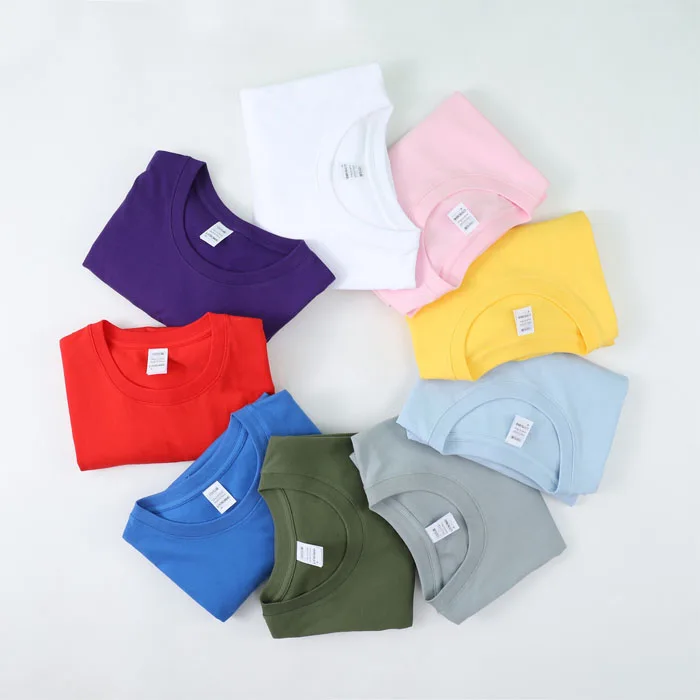 Unisex Blank Tshirts 180g Combed Cotton Plain Color T Shirts Casual Crew Neck Short Sleeve Tshirts Tee Big Tall