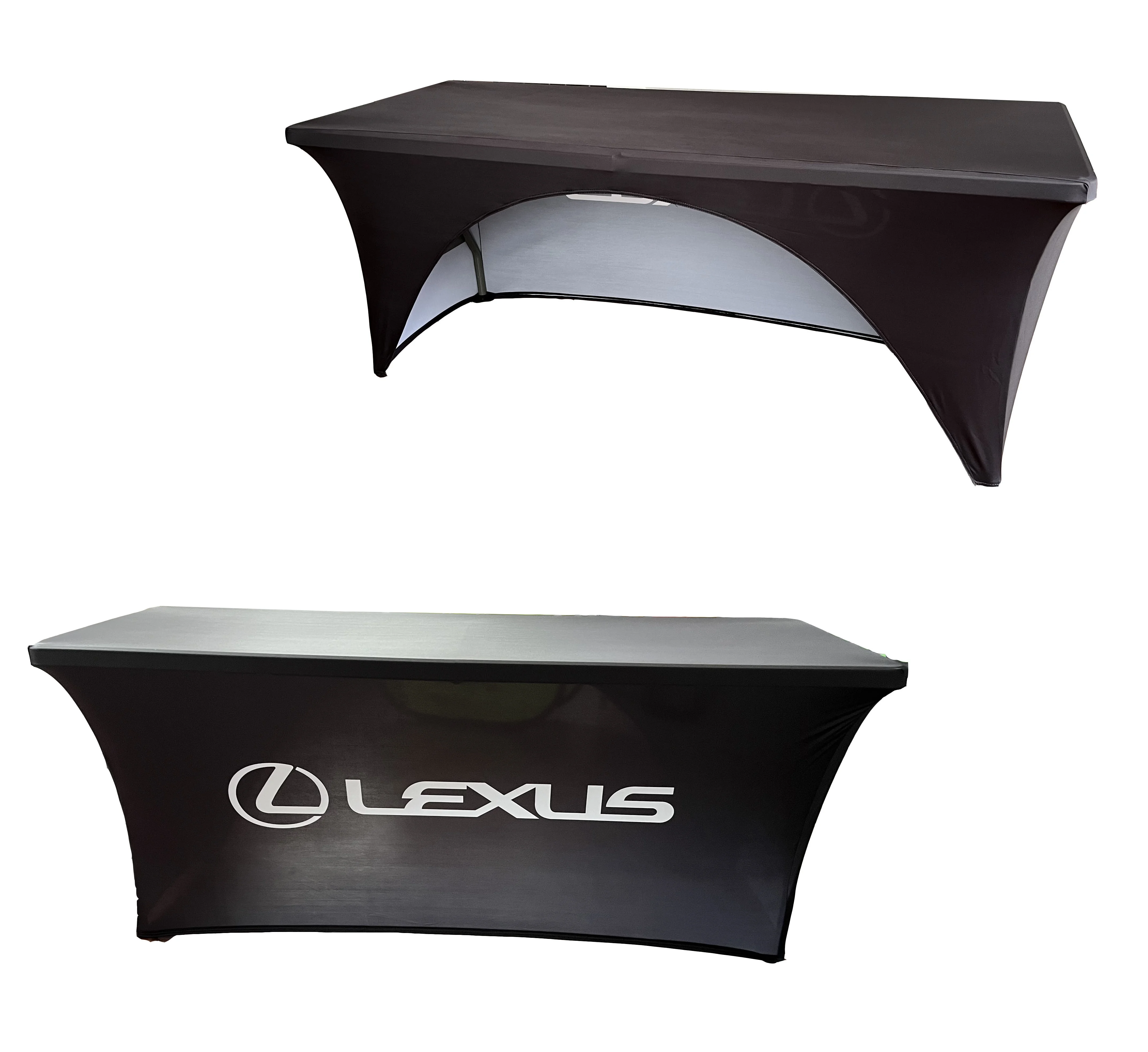 Скатерть для рекламных мероприятий из спандекса, высокое качество, печать логотипа, скатерть для стола на заказ