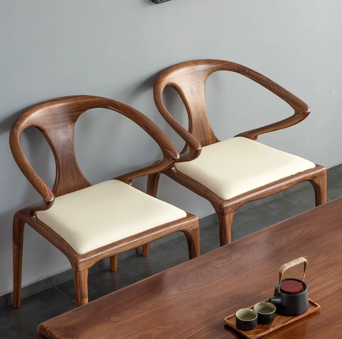 Nordic Solid Wood Modern Nordic Wood Dining Chair Restaurant Chair With Armrest