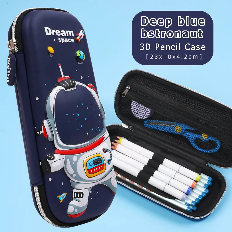 Cute cartoon space men high capacity EVA pencil case