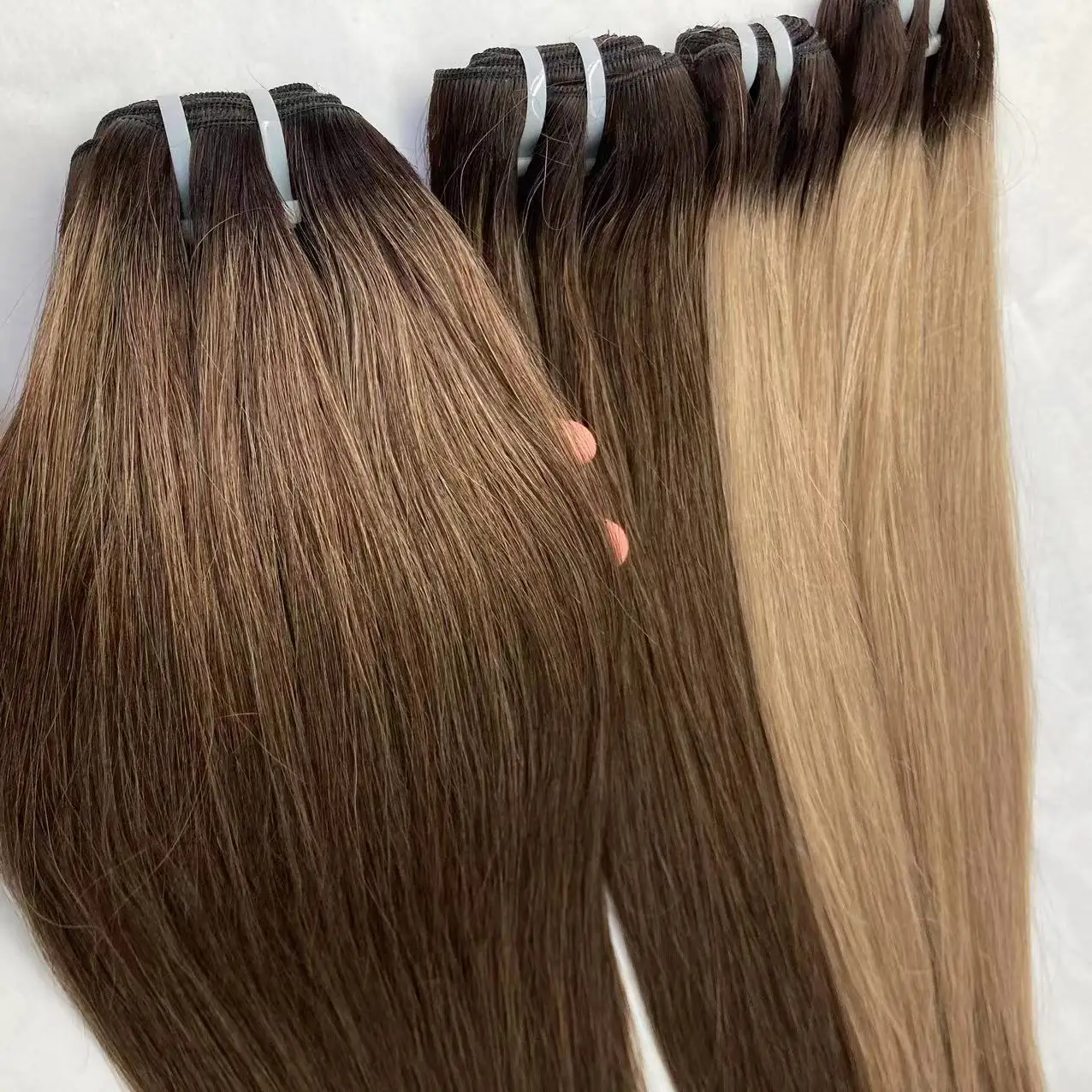 Ombre natural ratio Human Hair weft bundles 100%  human hair dark root bundle weave extensions