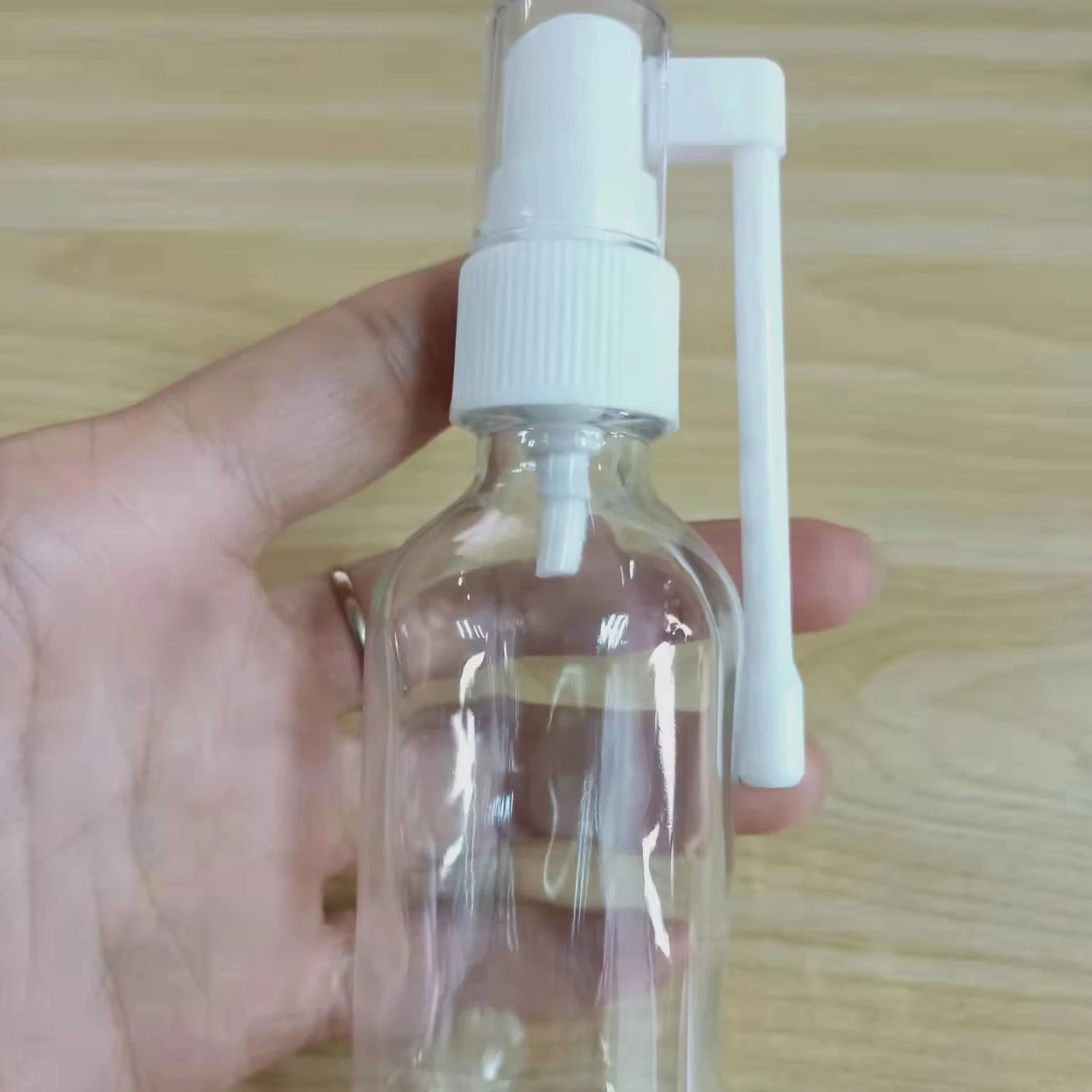 cheap price 60ml clear boston nasal sprayer bottle liquid medicine glass bottle