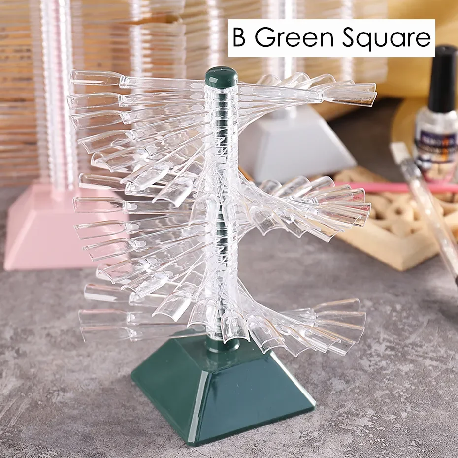 60pcs Clear Natural Nail Tips Swatches Spiral Color Card Manicure Diy False Nail Polish Display Stand Practice Chart Palette