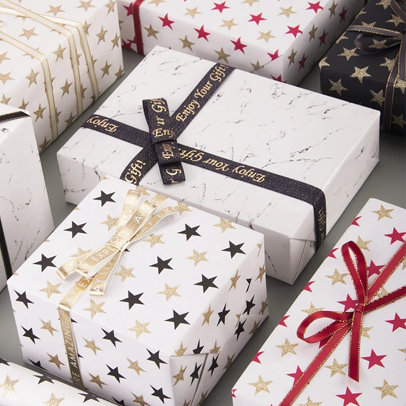 
Wholesale Star Glitter Print diy scrapbooking decoration Christmas gift wrapping paper 