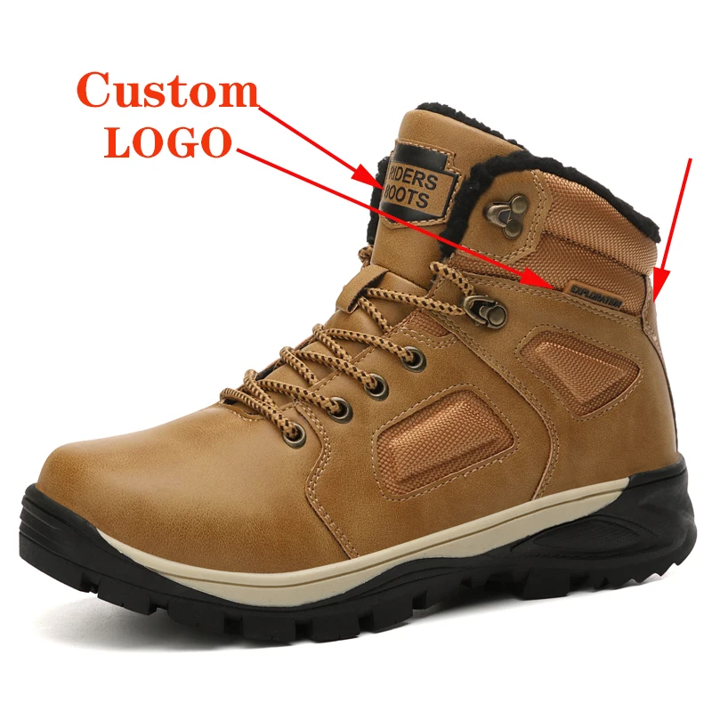 Factory Price  Hiking Shoes Safety  Winter Warm Mens Ankle Boots Outdoor Sports Work Moto Boots