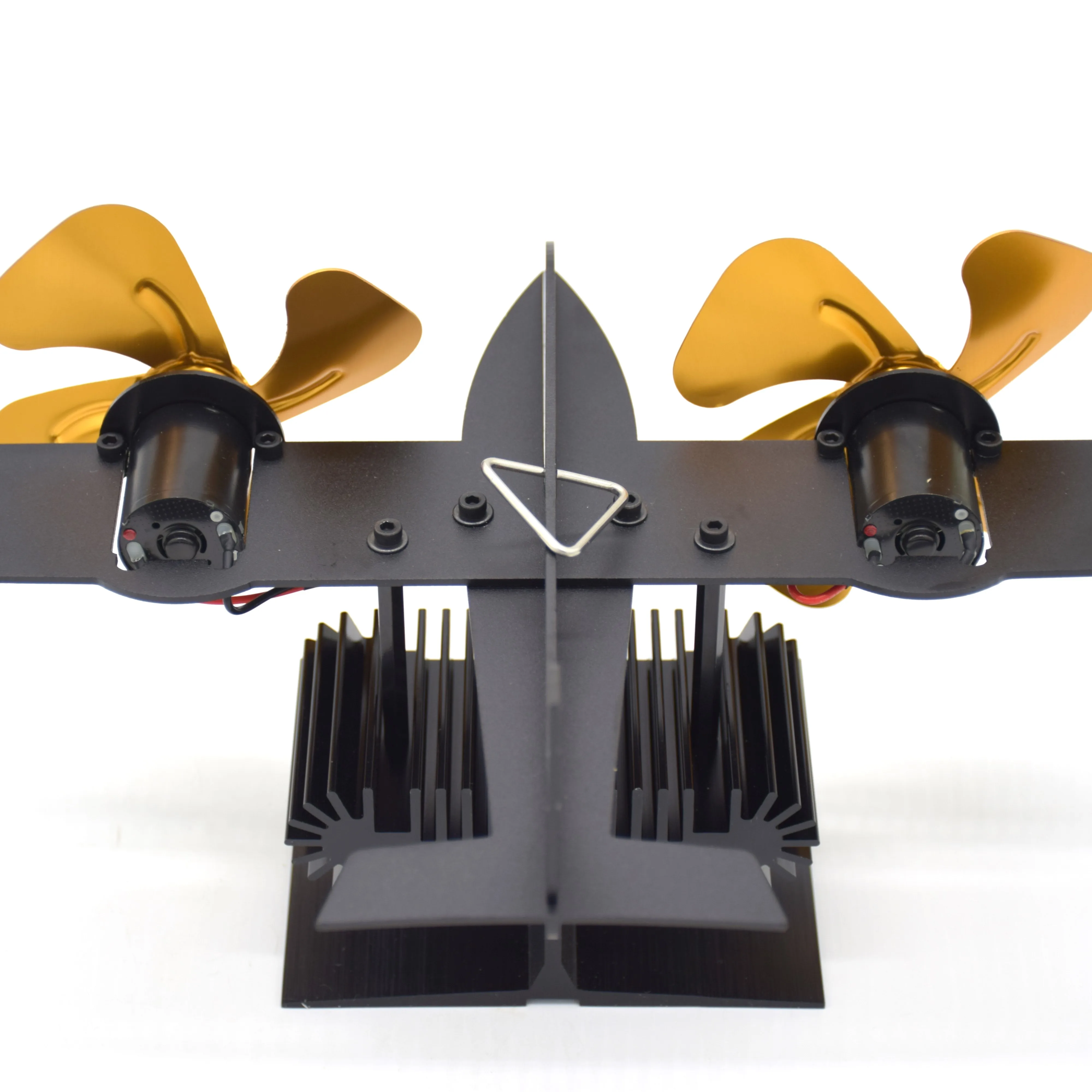 Factory Selling Black 4 Blade Fireplace Fan Portable Heat Powered Air Conditioner Fireplace Flue Exhaust Fan