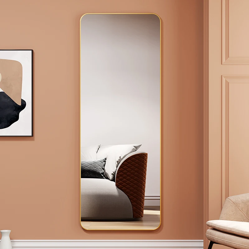 Modern Full Size Framed Big Home Decor Wall Mounted Full Length Floor Beveled Aluminum Full Body Mirror For Dressing Room