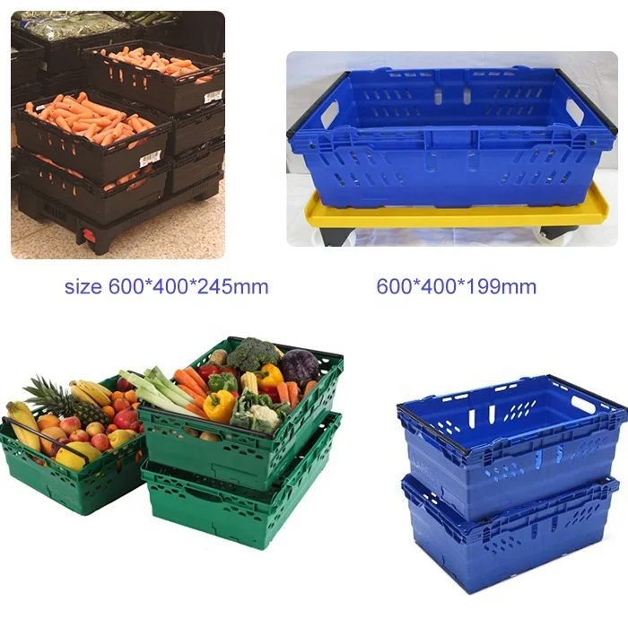 JOIN Plastic Mesh Container Crates Fruit Vented Market Basket Pizza Dough Tray for Vegetables