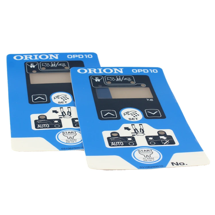 Custom Screen Printed PVC Self Adhesive Labels Front Overlay Control Panel Stickers with Raised Push Buttons