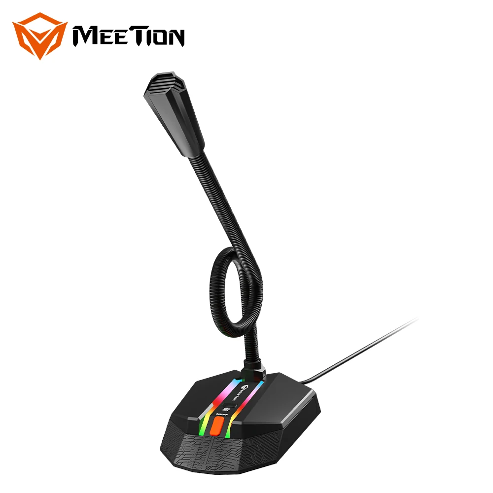 MeeTion MC15 Gaming USB Pre RGB Gaming Conference Microphone Desktop Rohs Best Seller With Stand For Conference