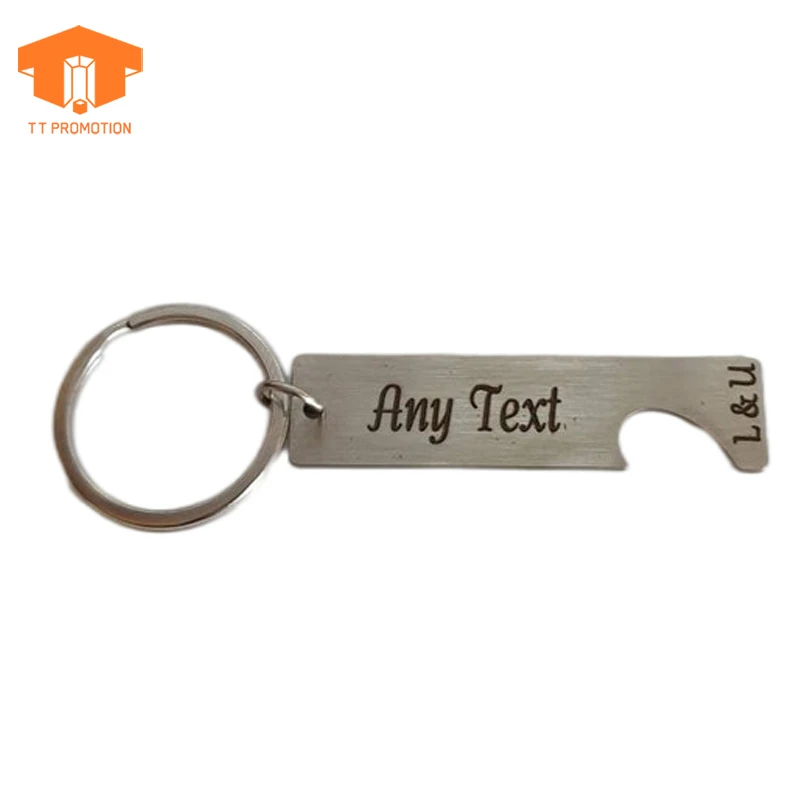 Custom Special Metal Keychains Engraved Text Personalised Couples Heart Keyrings Keychain