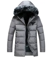 custom wholesale black long puffer parka jackets with hoody men fur parka for winter clothing man clothes