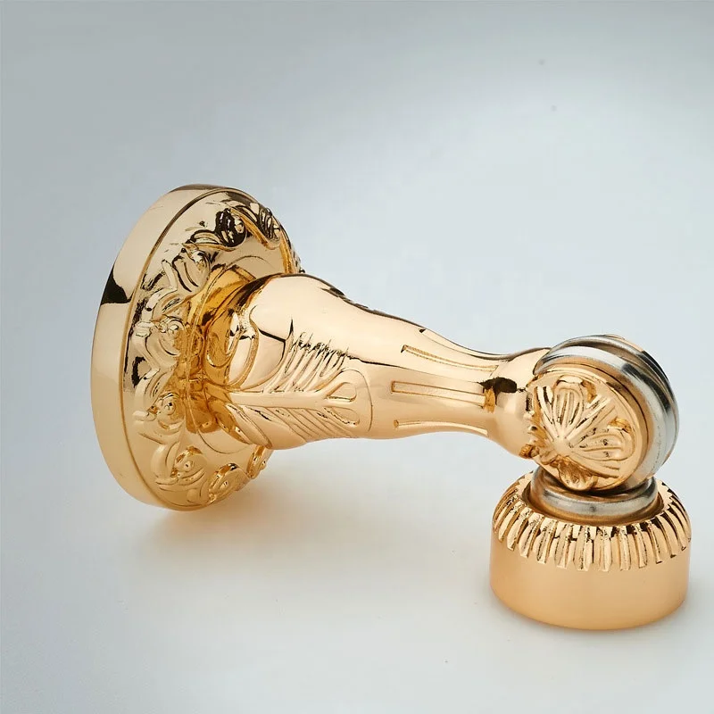 Pure copper installed strong magnetic door suction European style full copper carved windproof door touch door suction