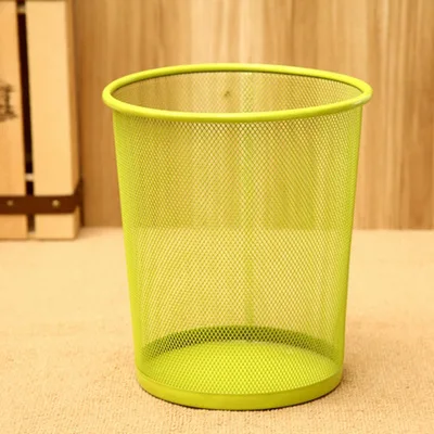 Round Mesh Trash Can Office Waste Paper Basket Trash bin Waste Bins
