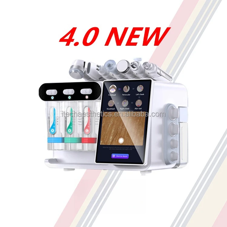 Hydra Dermatologist Apparatus High Pressure Oxygene Facial Hydra  Aqua Facial Machine 8 in 1Jet Oxygen Skin Analyzer