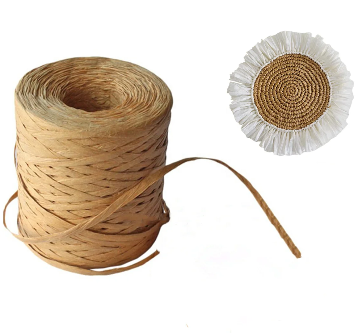 DIY Material Paper Rafia Ropes Factory EXW Price FOB Shipping Fast Crocheted Paper Rafia Ropes
