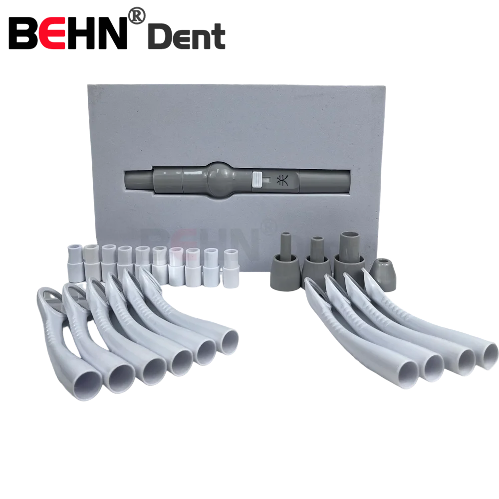 BEHN Dental Handpiece Dental Rotatable Strong Suction Head Autoclaved With 10 Mirrors Plastic Dental Suction Mirror System