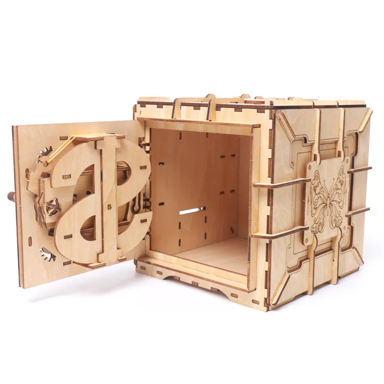 3d Wooden Puzzle Model Password Box Diy Handmade Mechanical For Children Adult Lock Box Kit Mechanical Game (1600514211270)