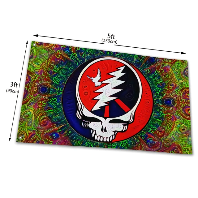 Huiyi Decoration Hanging Flags Banner Polyester 90*150cm Custom Grateful Dead Flags