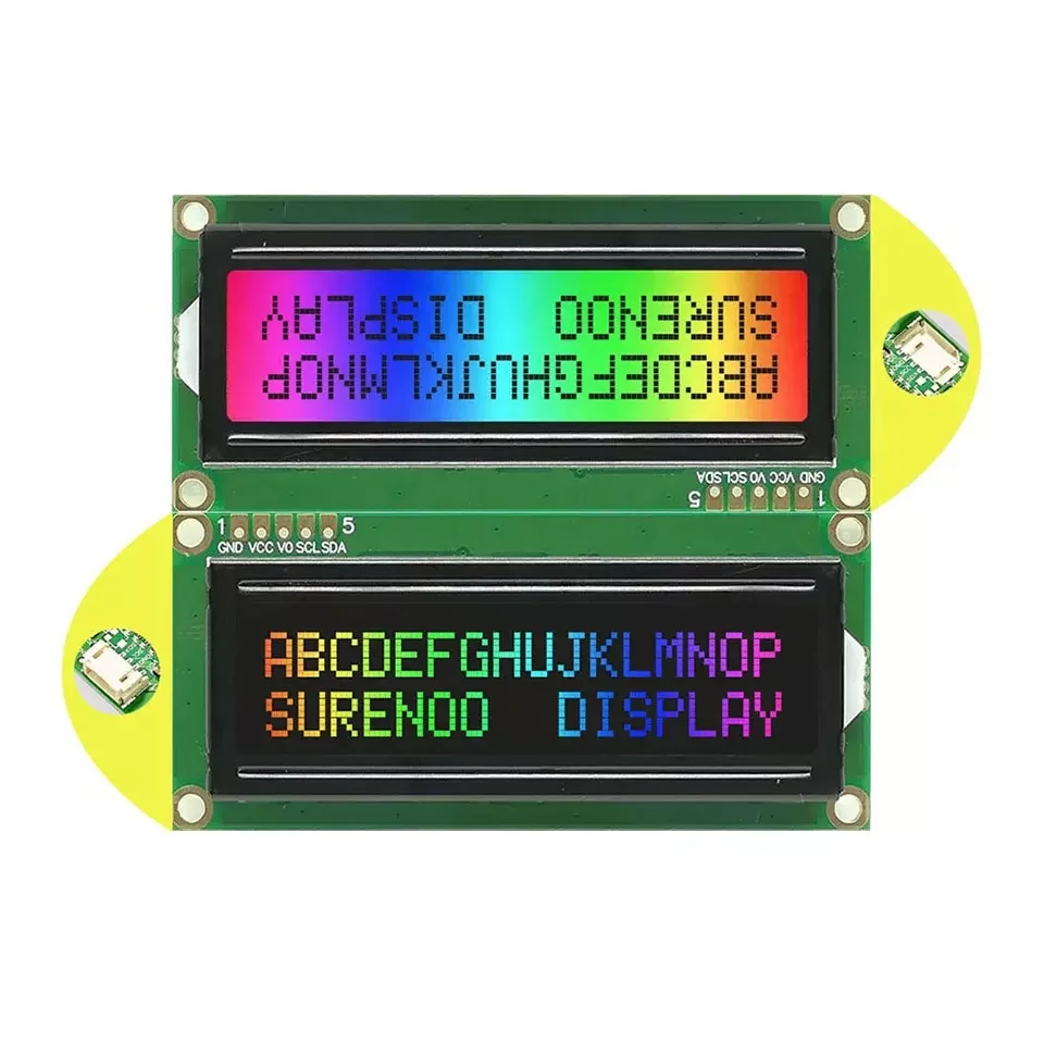 B2B-80*36MM 162 1602 16X2 Serial I2C IIC FSTN Positive Negative Character LCD Module Display Screen LCM with RGB LED Backlight