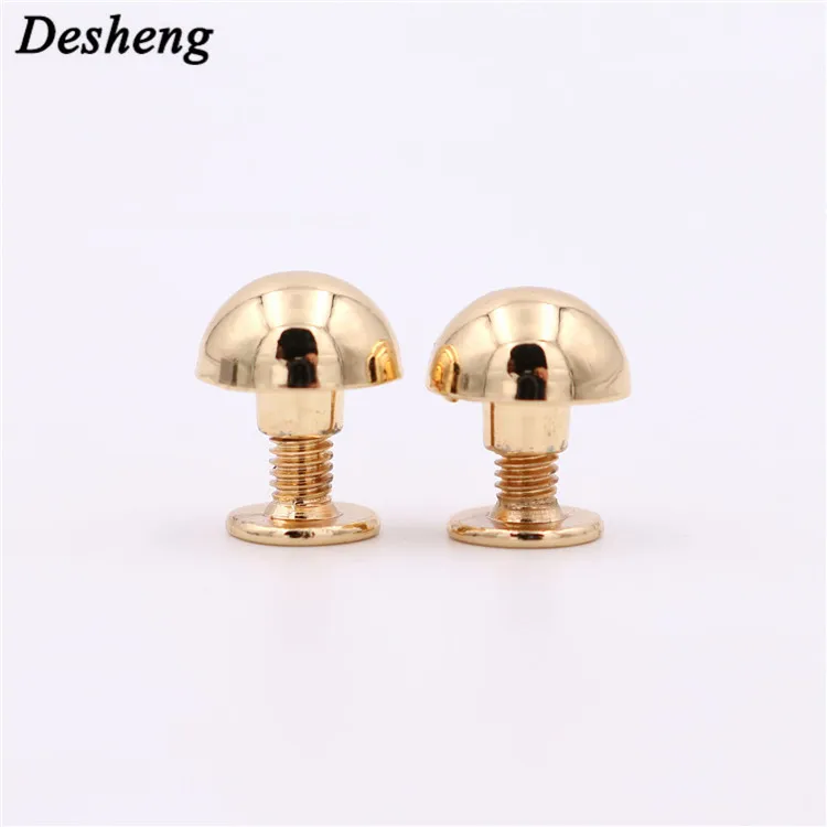 Metal polished rivets Luggage handbag Hardware accessories Decorative brass bottom 9mm foot rivets rotating screws