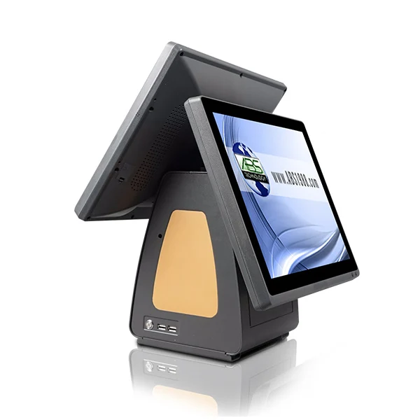 Cash Register Terminal with Touch Screen and 15-inch Customer-Facing Screen for Small to Medium-Sized