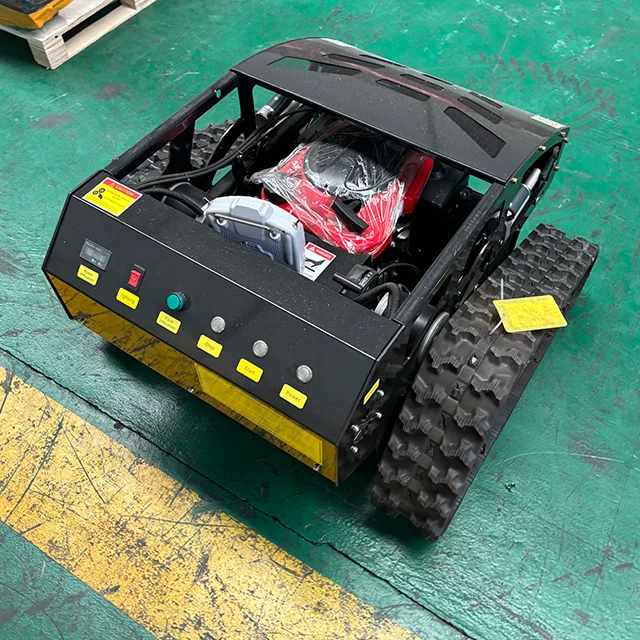 Remote Control Crawler Gas Lawn Mower Robot Small Robotic Garden Lawn Mower For Wasteland Mower