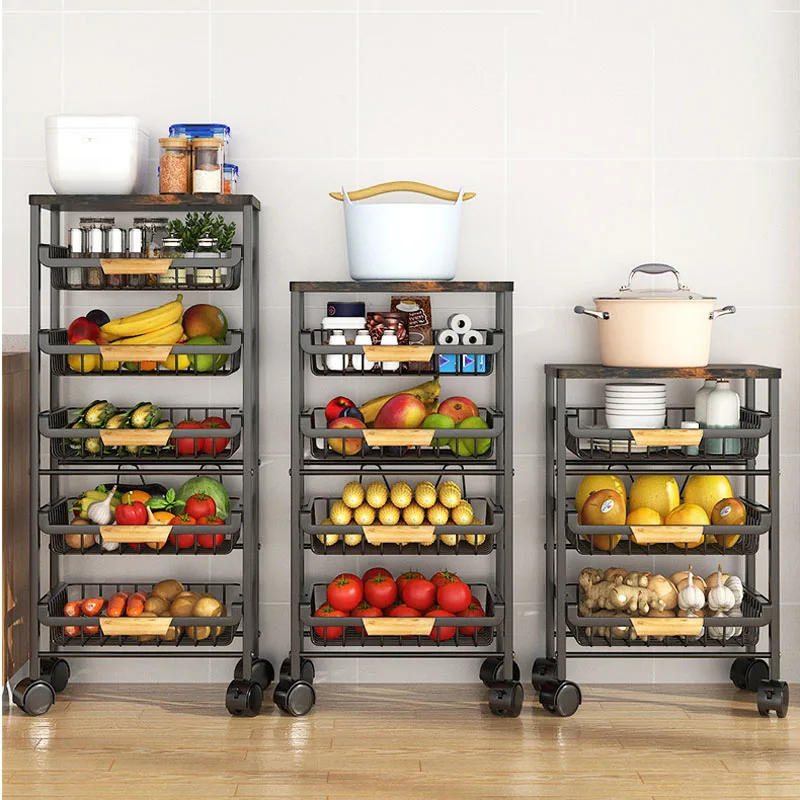 Drawer Design 5 Layers Removable Kitchen Bathroom Storage Organizer Rack Rolling Trolley Cart
