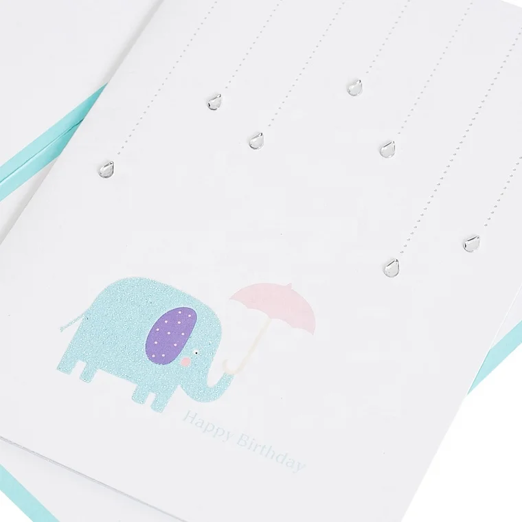 Free Samples Birthday Cards, Handmade Cute Elephant Greeting Cards With Gems