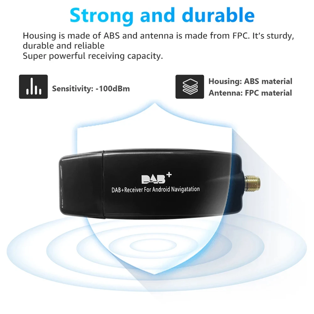 DAB+ USB Android Car Radio Plus Antenna Amplifier Receiver Auto Tuner Box Adapter Signal Booster Dongle Module for Stereo