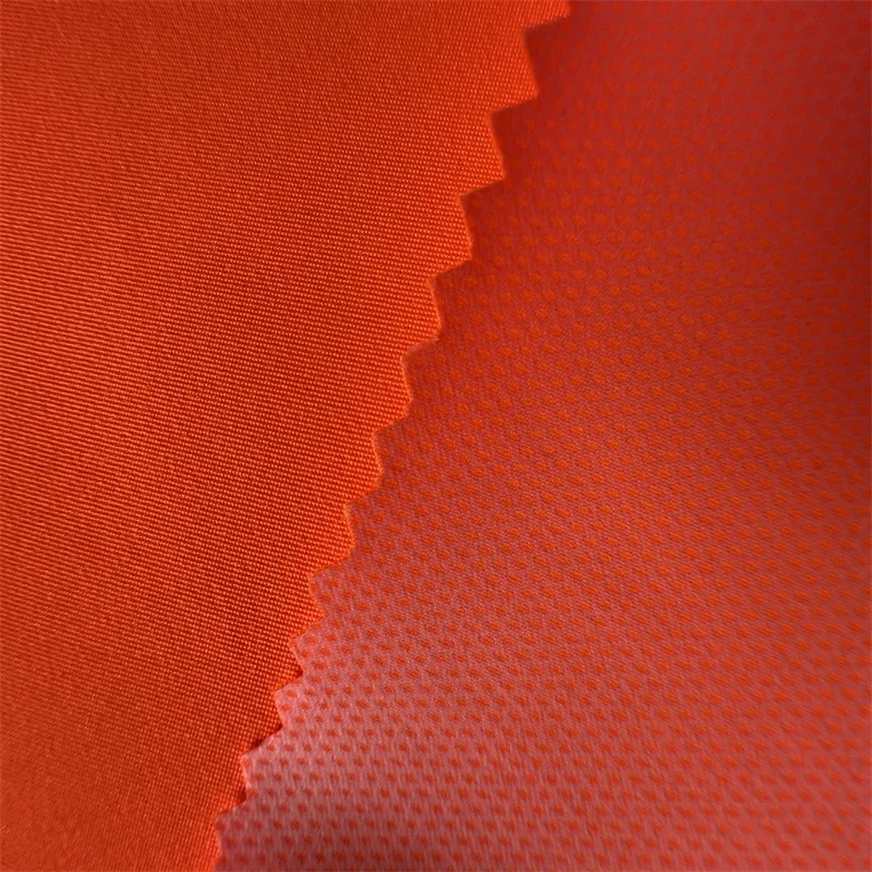 PW10/E7UN5 Poly Pongee 75D mechanical stretch 2/1 Twill fabric with DWR laminated PU membrane waterproof fabric for raincoat