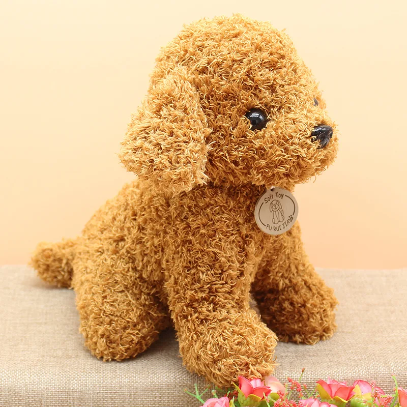 Cute Simulation Puppy Curly Teddy Dog Pet Anime Dolls Soft Stuffed Plush Toys for Children Kids Decor Collection Brinquedos