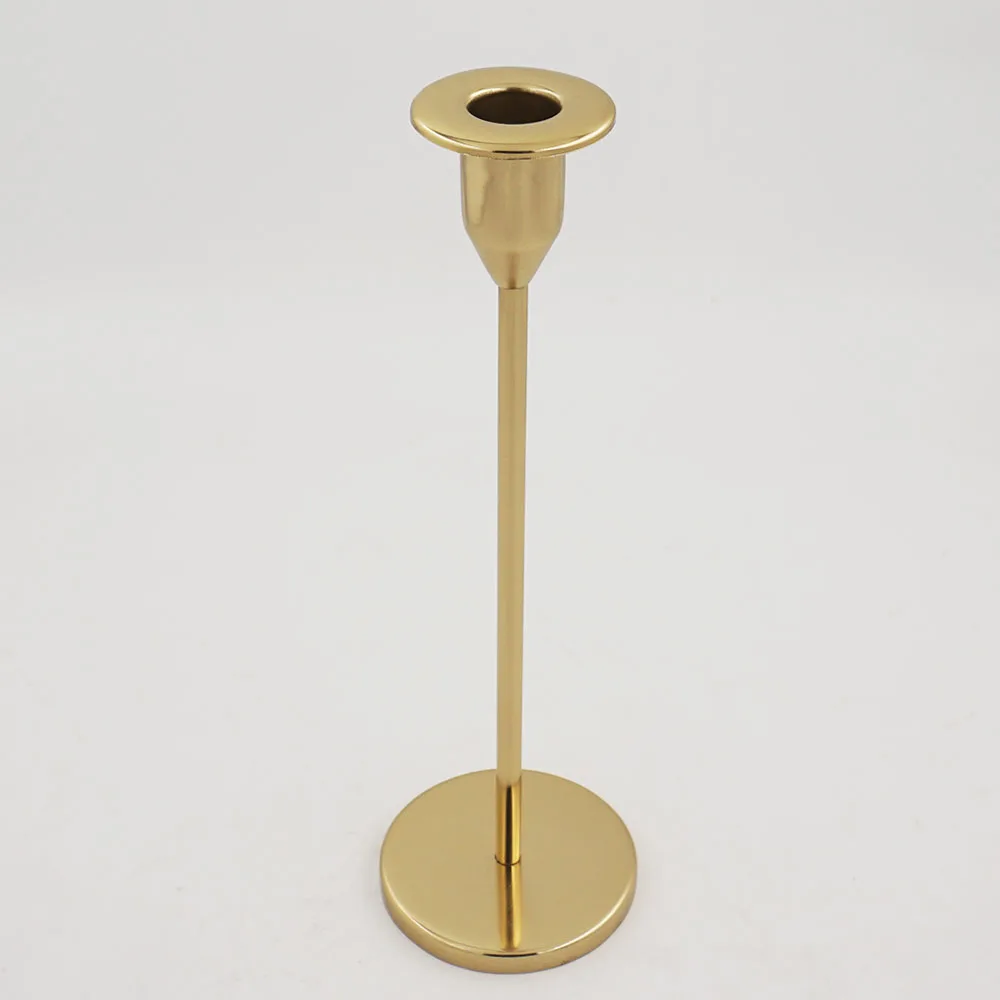 Широкий край нордический Классический высокий столб подсвечник набор Современный Свадебный Золотой металлический