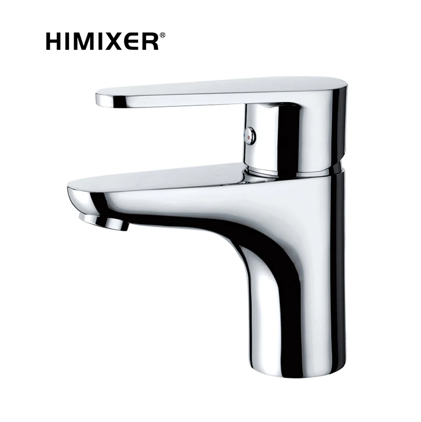 Himixer China supplier brass water tap bathroom deck mounted basin mixer taps