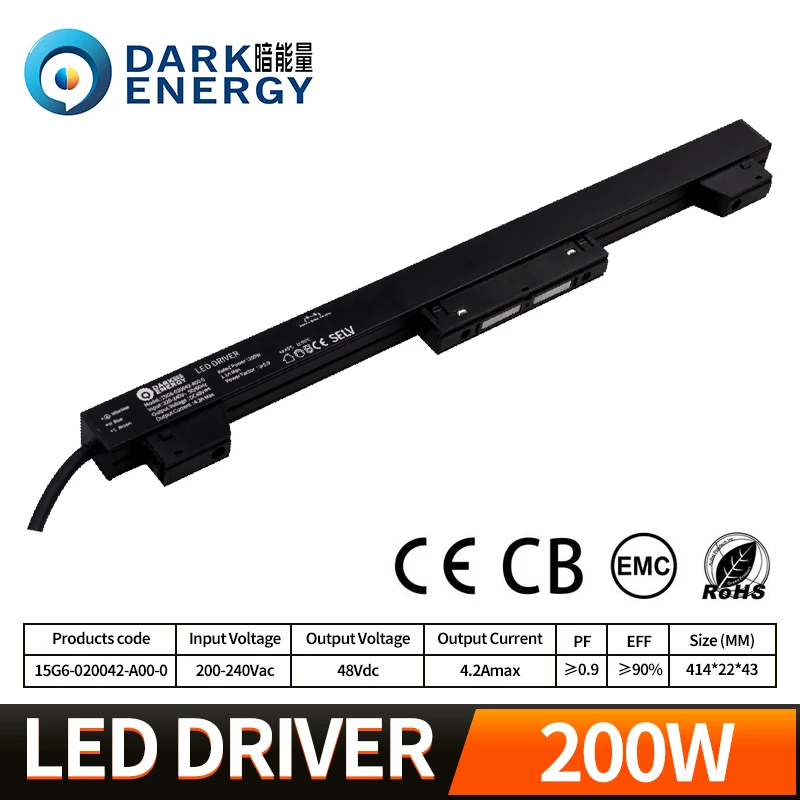 Oem Factory 220-240v Dc48v 100w 200w High Pf>0.9 Constant Voltage Led Driver Power Supply For Magnetic Suction Track Lights