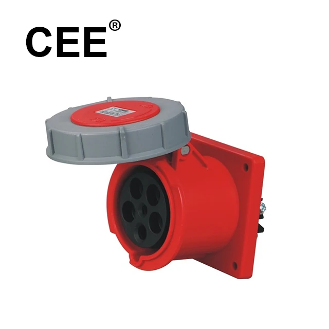 CEE 63Amp 3P+N+E 5 pins IP67 220-380V~IEC60309 industrial plug& socket panel mounted socket