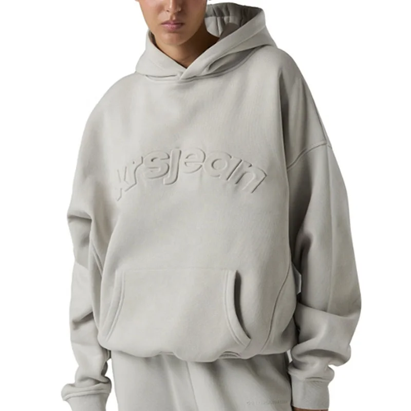 Custom sweatsuits for women sets 2 piece sweatsuit set emboss hoodie set women tracksuits