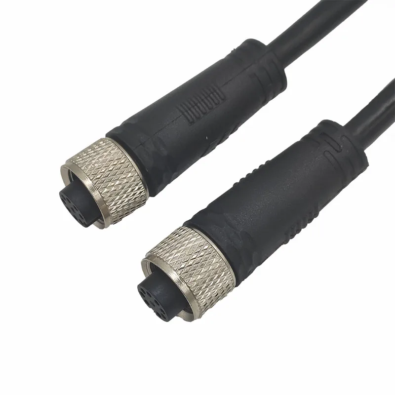 M5 Male to Male Molded Cable Connector 3 Pins 4 Pins A Code Straight Right Angled Cable Connector