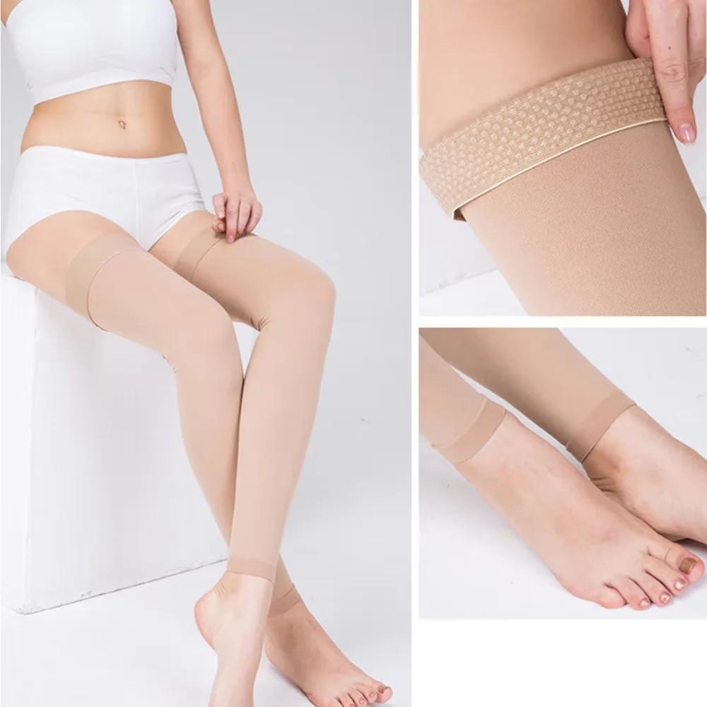 knitted nurse 15-20 mmhg compression socks s-xxl medical prevent varicose veins toeless support hose for women men 1 pairs