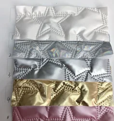 special design star shape embossing waterproof embroidery  quilted fabric for costume bags shoes