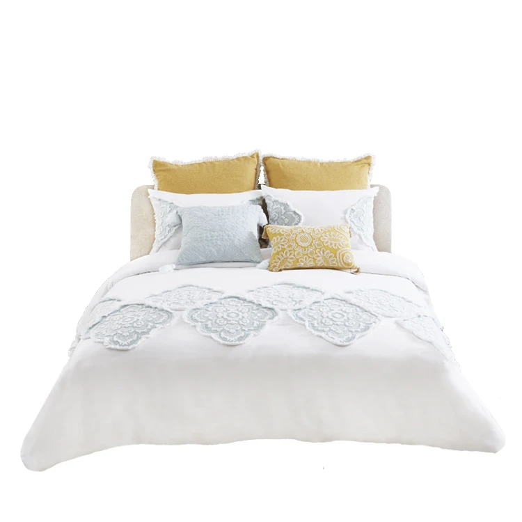 Dana applique embroidery beautiful 100% cotton spring duvet cover set