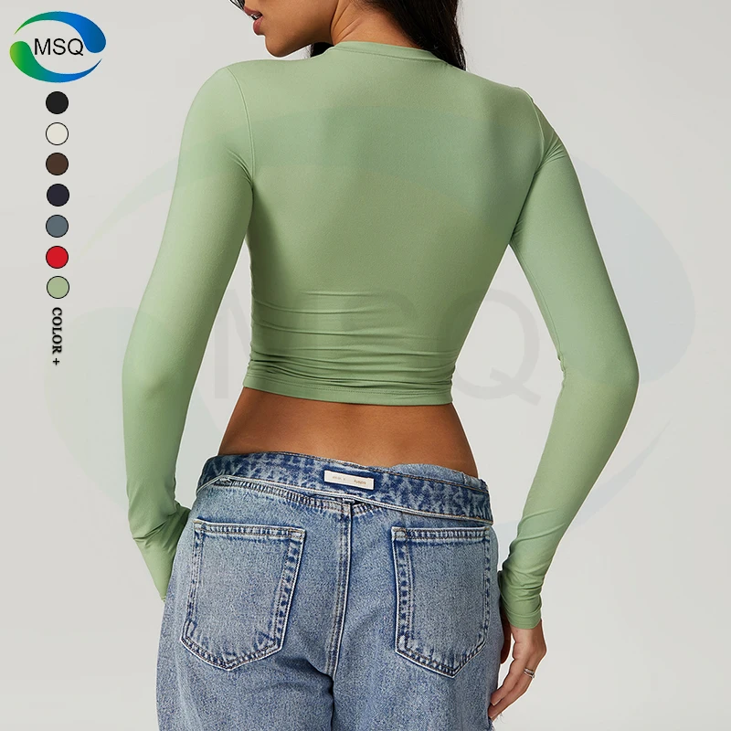 Gym Fitness Tank Workout Running Sports Clothes Active Wear T-Shirts Long Sleeve Yoga Crop Top For Women