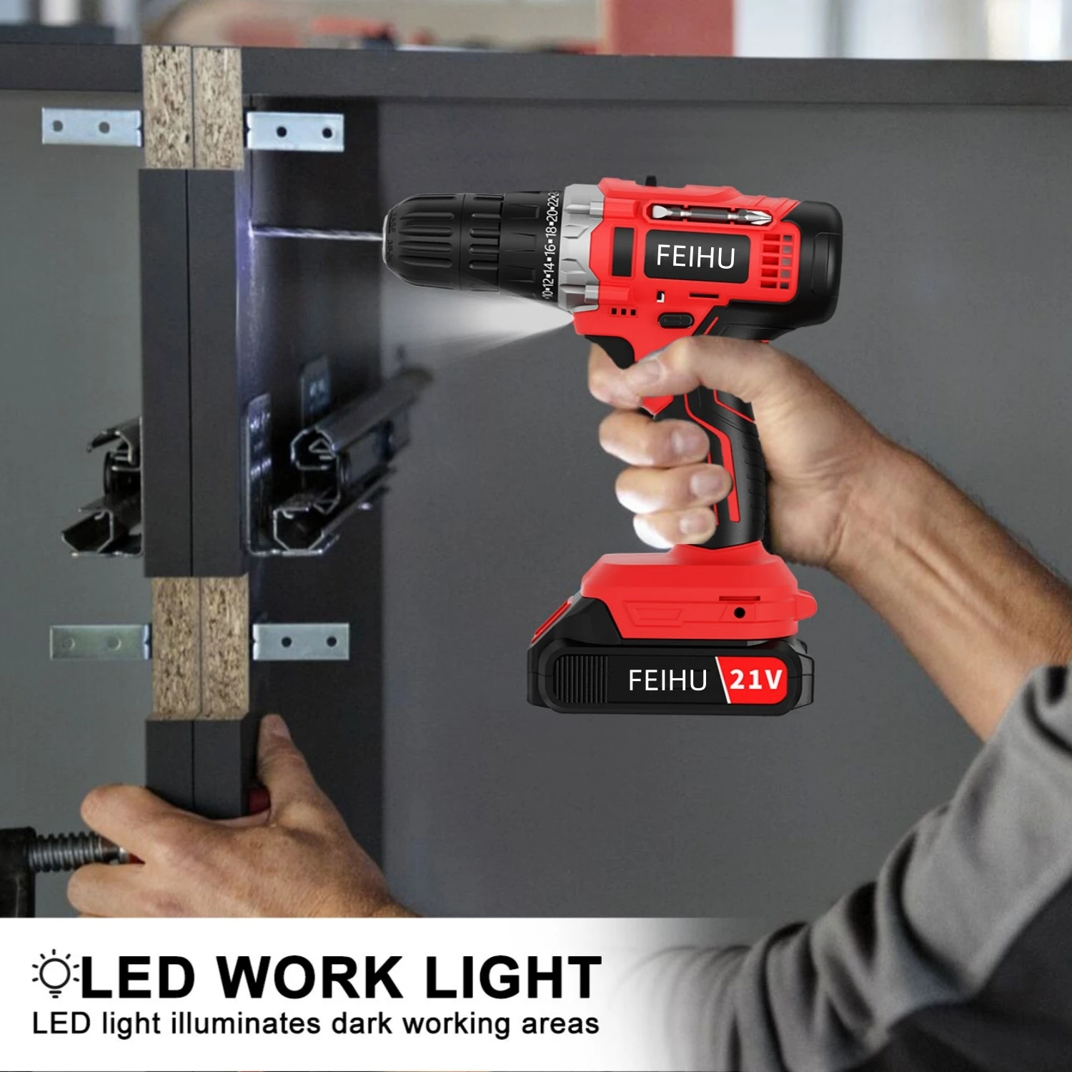 OEM NEW PRODUCT Power Tool Combo 20V Electric Drill for Household Use Li-ion Battery Electric Cordless Power Driver Drill