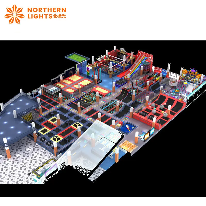 One-Stop Free Design Shopping Mall Indoor and outdoor Trampoline Park and Adventure Park for kids and adults