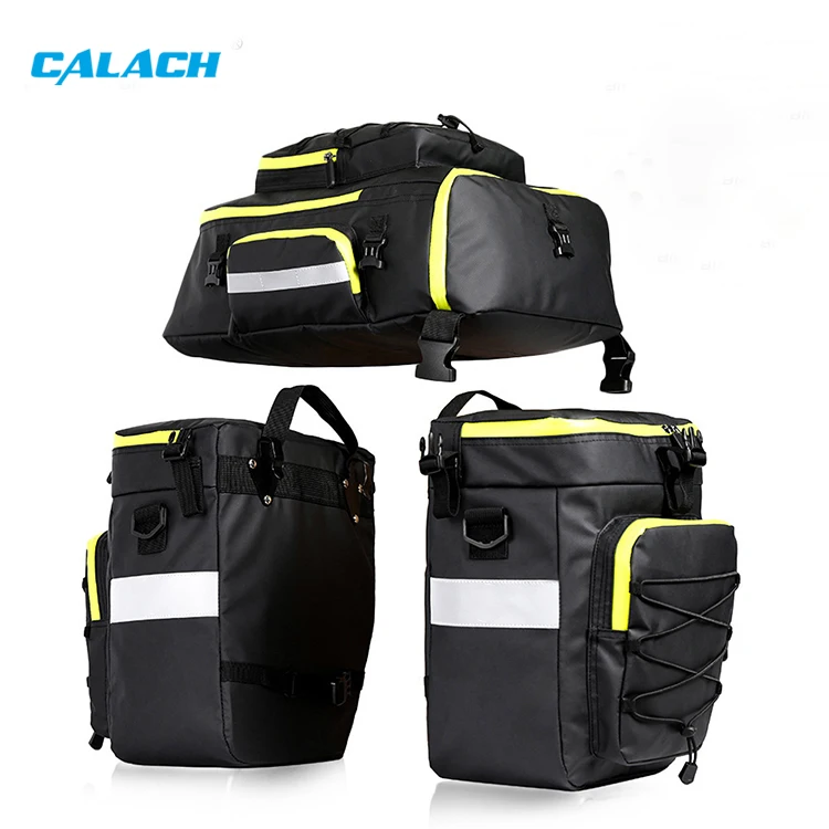 Bicycle pannier bags multifunction 65l bicycle bags for 3-in-1 pannier rack bag large tear-resistant with rain cover reflective