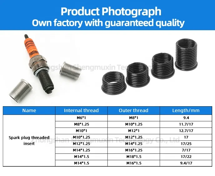 Timesert Insert To Protect The Car Spark Plug m14*1.25-17mm Inserts
