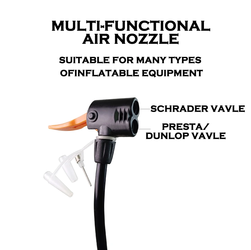 Portable High-Pressure Bicycle Ground Pump, Hand Pump Made Of Durable Aluminum-Steel Bicycle Accessories With Valves