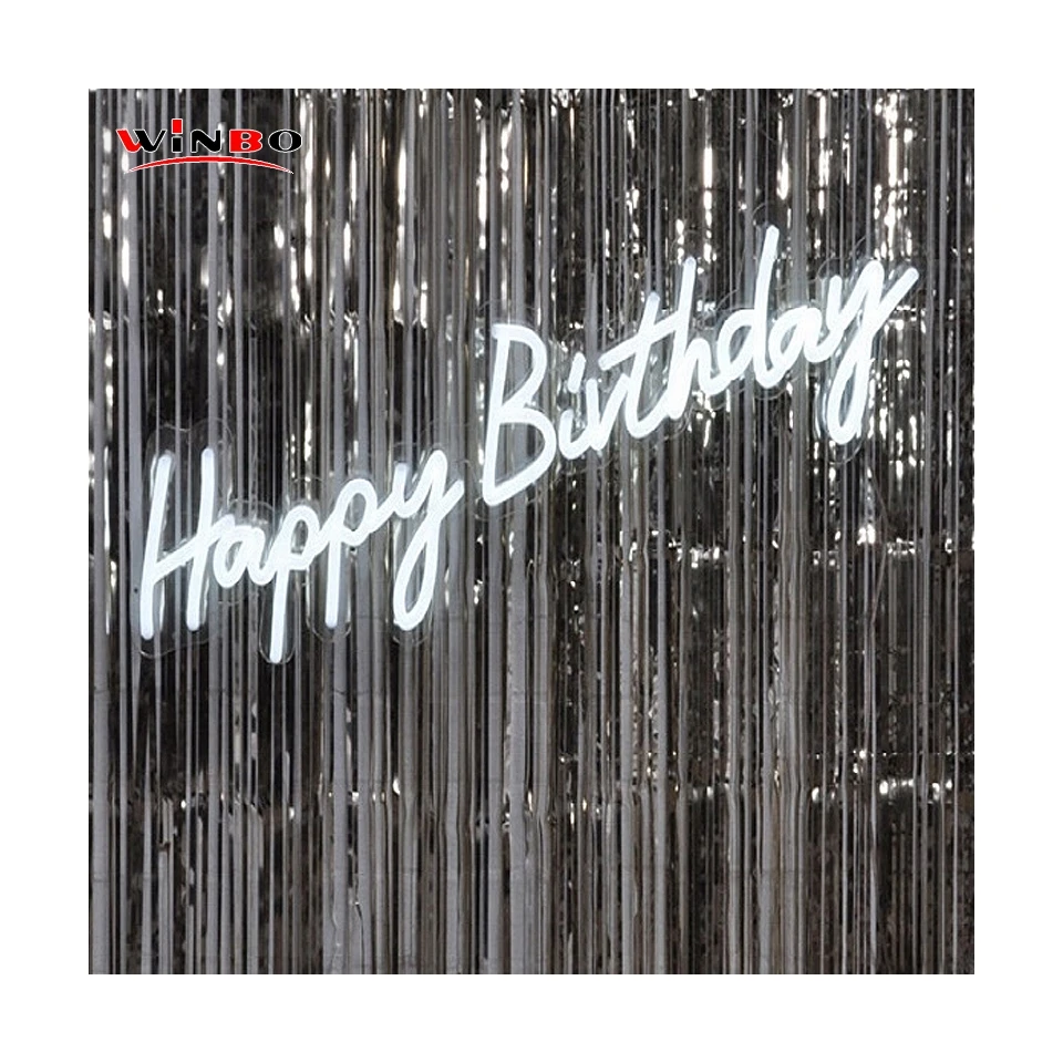 Winbo Hot Sale Rhinestone Letter Wall Decor Free Design Led Light Neon Letters Neon Sign Happy Birthday Neon Light